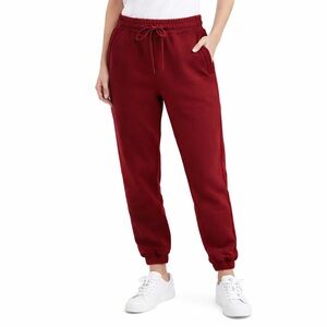 NWOT Yellow Label Co Cozy Red Fleece Joggers for Women Size XS-S